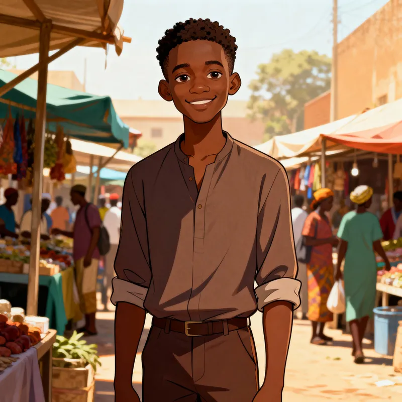 Cartoon Art of a Young Nigerian Man