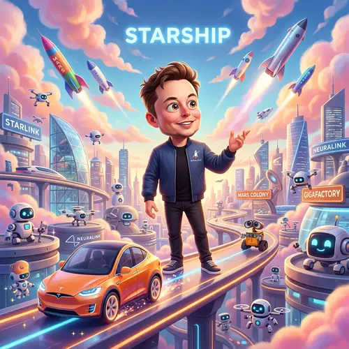 Whimsical Pixar Elon Musk - Adventure Awaits