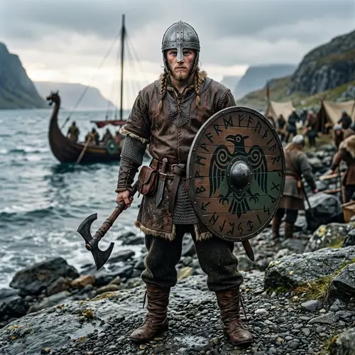 Young Male Viking Warrior Outfit & Accessories