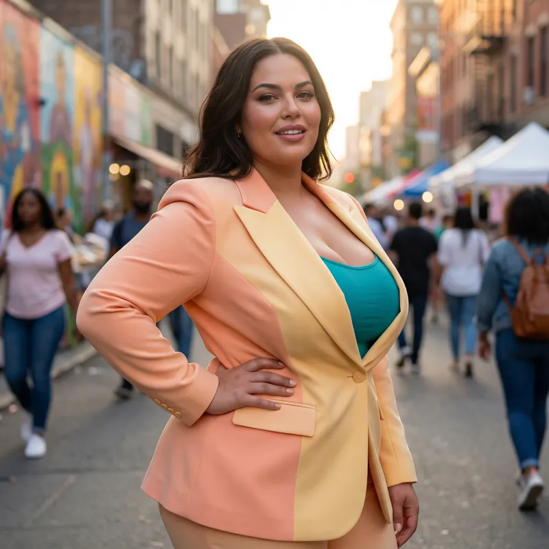 Confident Model Portrait in Vibrant Urban Setting Confident Model Portrait in Vibrant Urban Setting