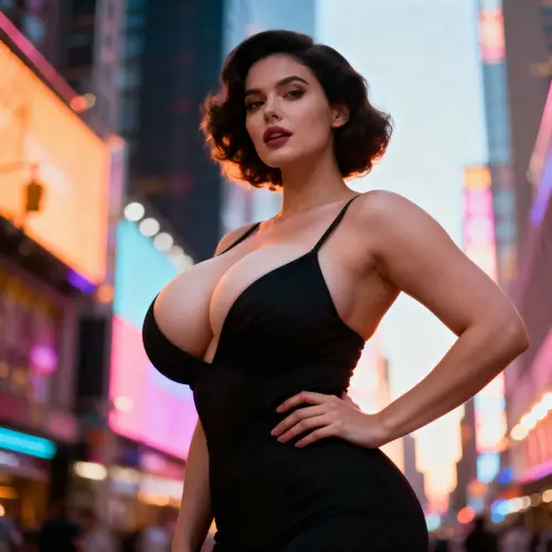 Confident Model Portrait in Vibrant Urban Setting