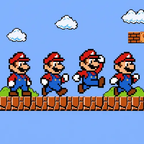 2D Mario Sprite Walking Animation (Max 4 Frames)