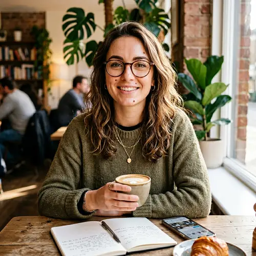 Female Influencer: Realistic Beauty & Intelligence | Glasses, Moles