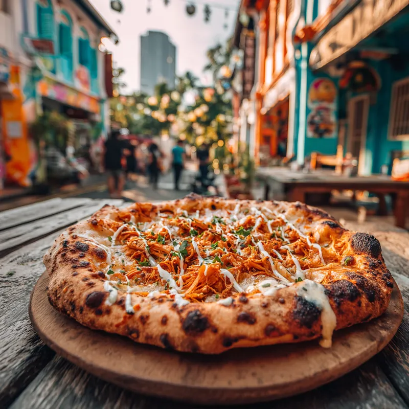 Buffalo Pulled Chicken Pizza in Haji Lane, Singapore