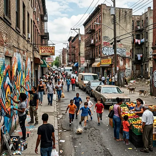 Life in the Ghetto: Vibrant Street Scene