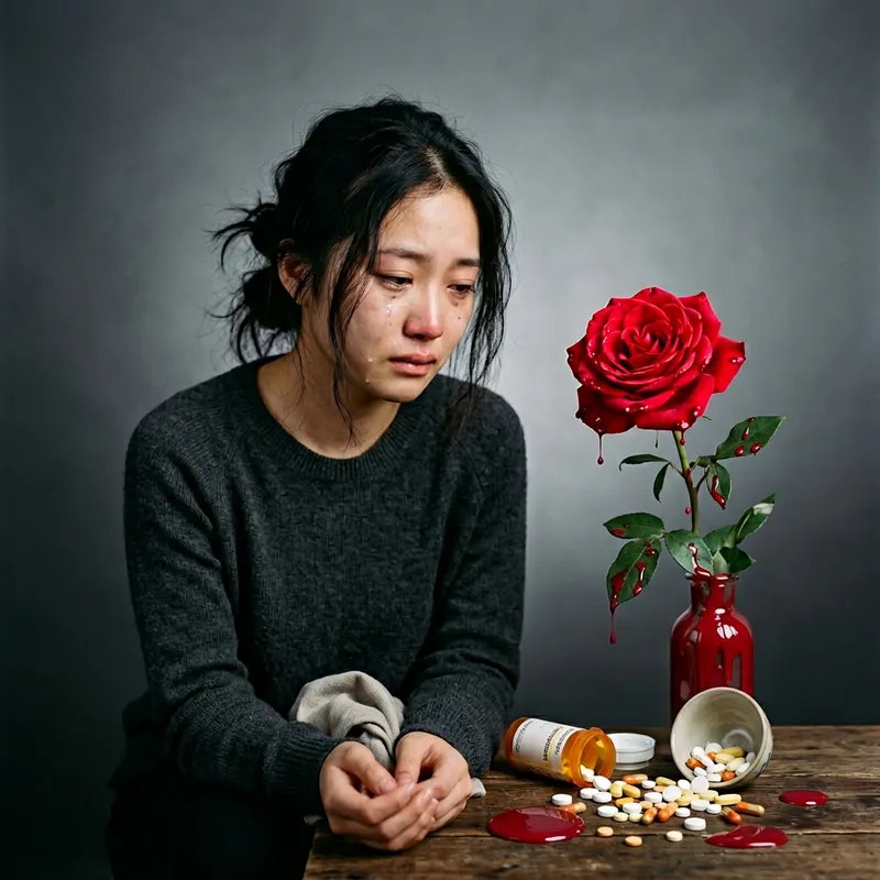 Melancholy Rose: Emotions in a Grey Background