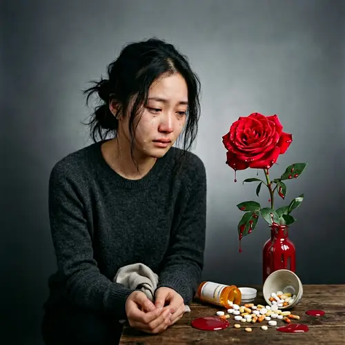 Melancholy Rose: Emotions in a Grey Background