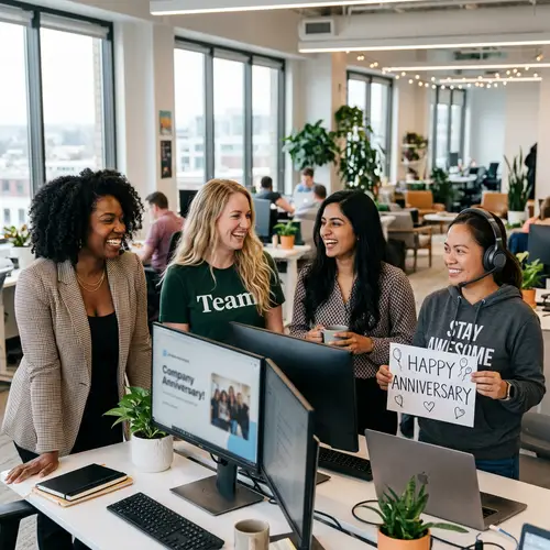 Diverse Women in Office Environment | Happy Multicultural Team Photo