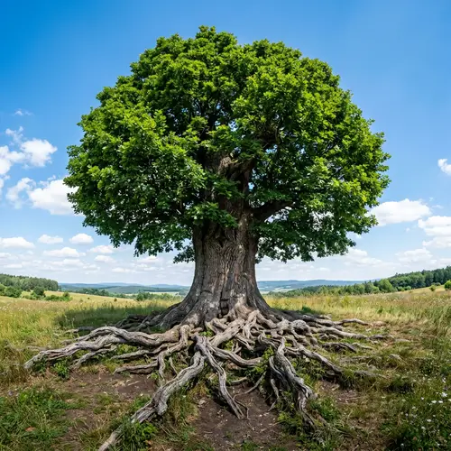 Majestic Old Tree with Intricate Root System