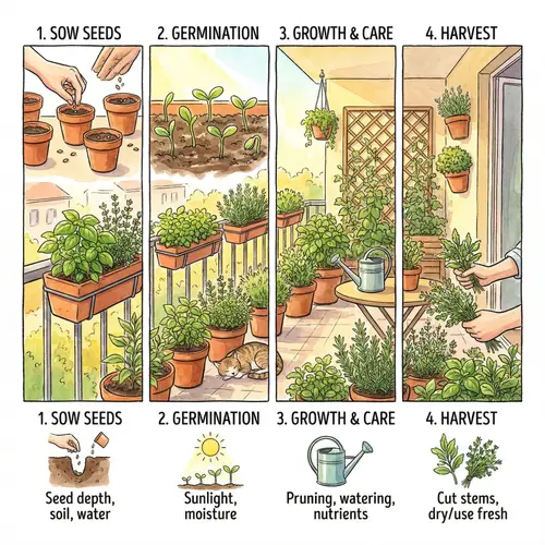Growing Culinary Herbs on Balcony: Tips for Sowing & Care