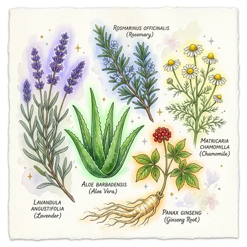 Enchanting Herbal Wonders Illustration - Watercolor Artwork