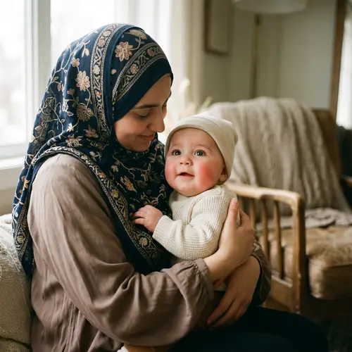 Loving Moment: Baby in Mother's Veiled Arms