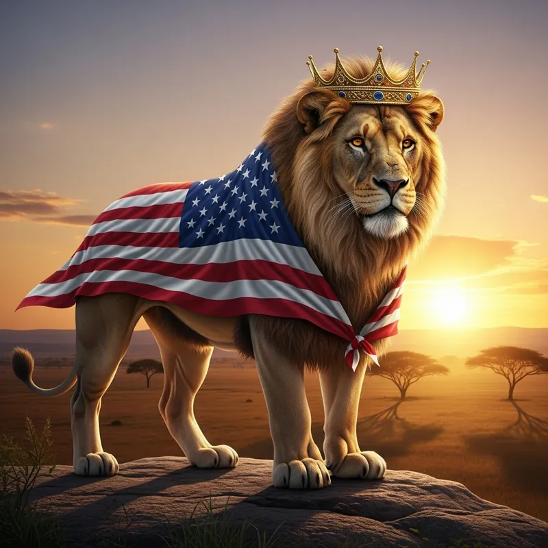 American Flag on the King Image