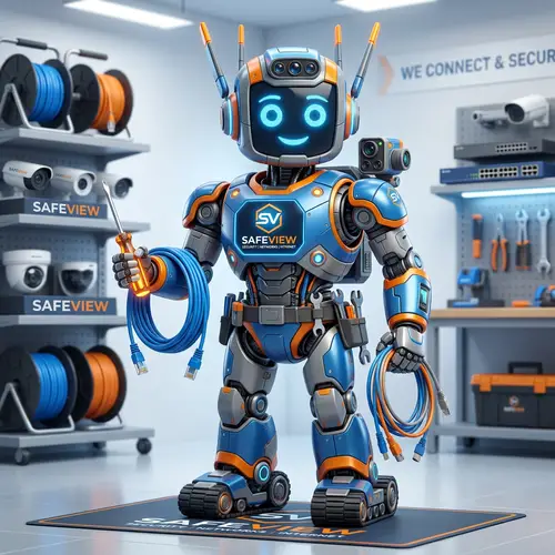 Friendly Robot Mascot for Security Installation