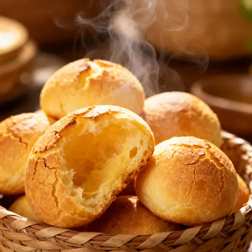Freshly Baked Cheese Breads in a Basket