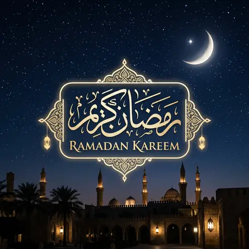 Ramadan Kareem Night Sky - Serene Islamic Ramadan Background