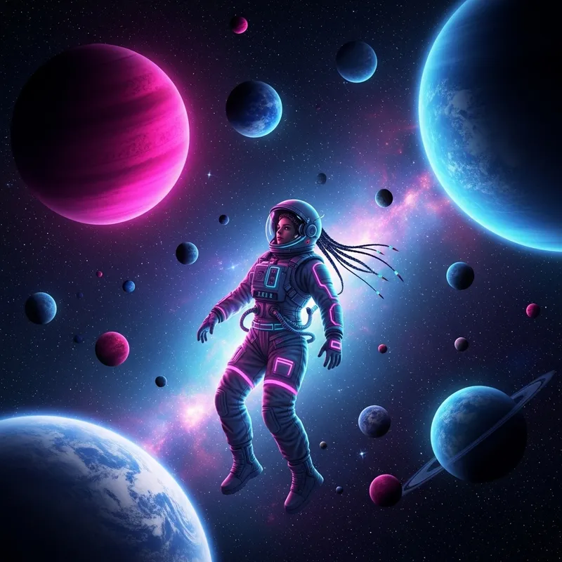 Colorful Astronaut Album Cover Art