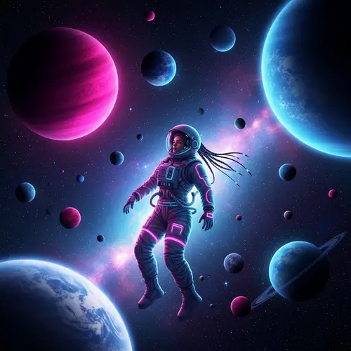 Colorful Astronaut Album Cover Art