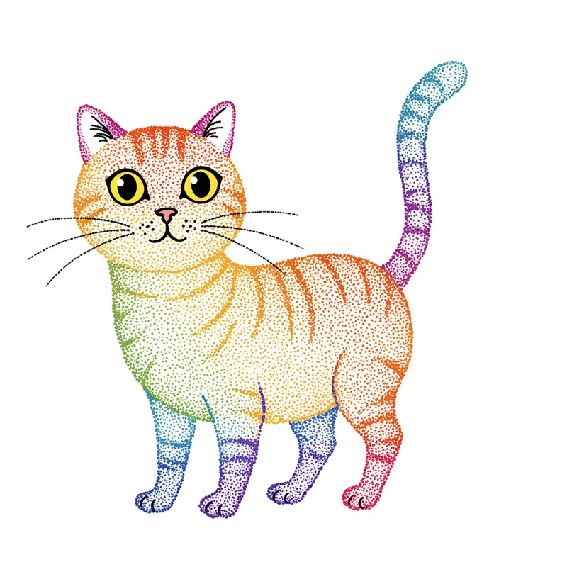 Cat Dot Graphic Art - Unique Designs