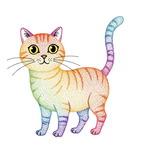 Cat Dot Graphic Art - Unique Designs