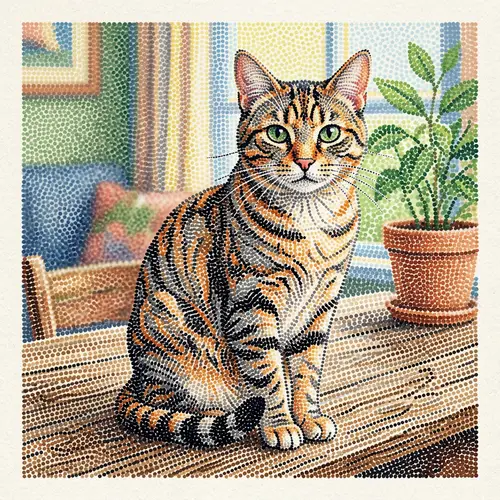 Cat Dot Graphic Art - Unique Designs