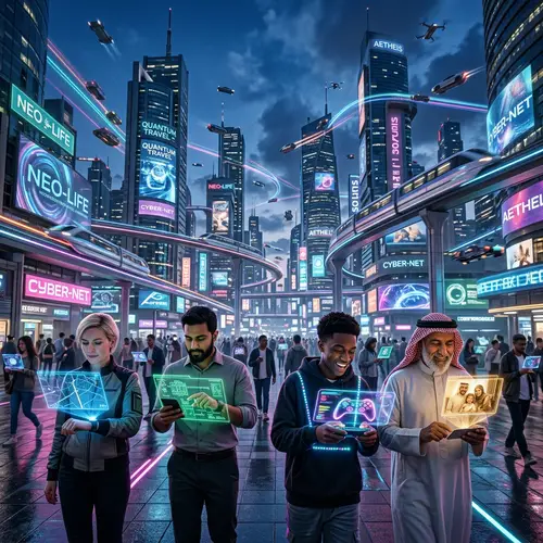 Futuristic Technology Landscape | Advanced Urban Scene