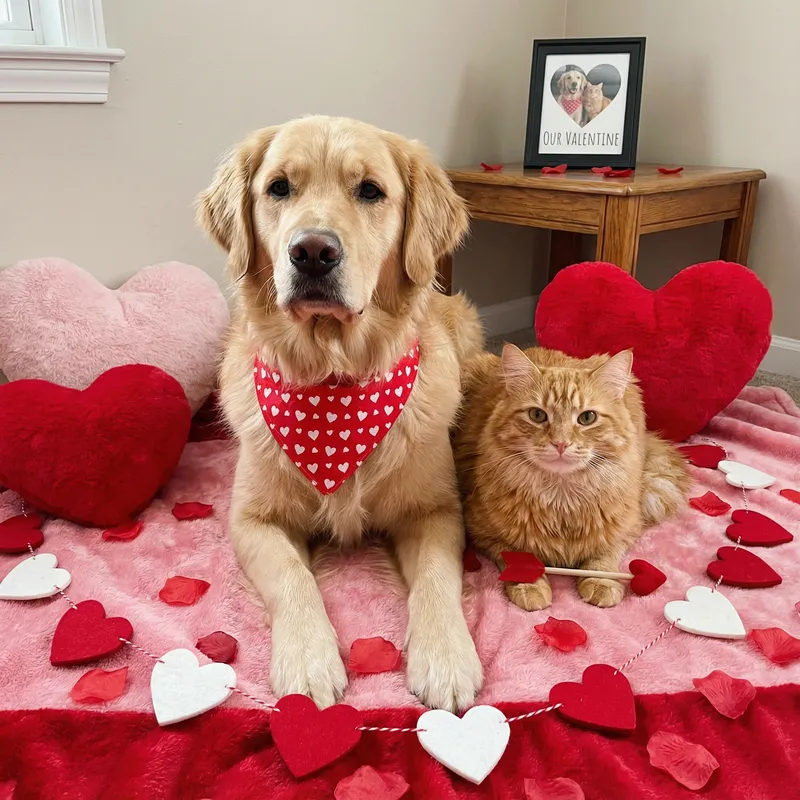 Fun Valentine's Day Photo of My Pets