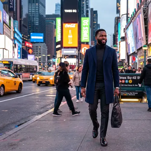 Elegant Black Man in New York City Style