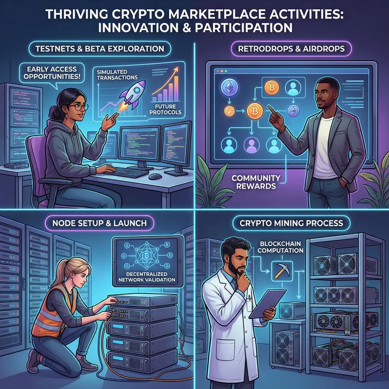 Thriving Cryptocurrency Marketplace: Testnets, Retrodrops & Mining Devices