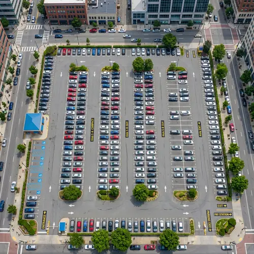Intricately Designed Urban Parking Lot Overview