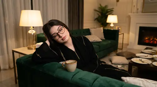 Elegant Saudi Woman Lina in Cozy Villa