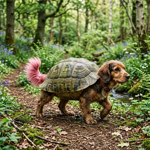 Tortoise Dog Hybrid: Unique Brown & Green Creature