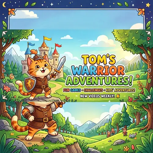 Kids' YouTube Banner with Warrior Cat Tom