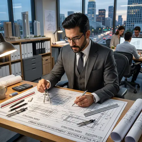 Hispanic Architect Engineer: Blueprint Details & City-Building Plans