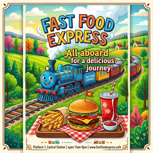 Fast Food Express: All aboard for a delicious journey! | Railway-Themed Cafe