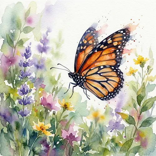 Vibrant Watercolor Butterfly Art: Nature-Inspired Macro Capture