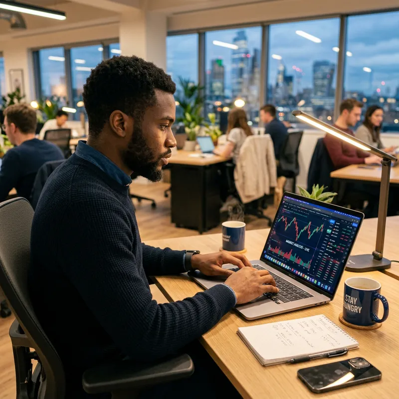Black Man Engaged in Online Trading | Market Focus