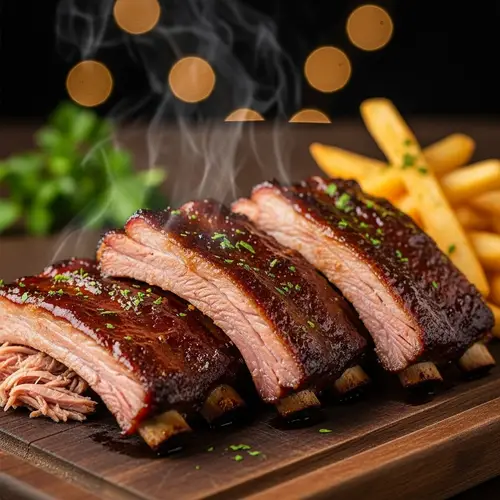 BBQ Ribs with French Fries - Delicious Recipe