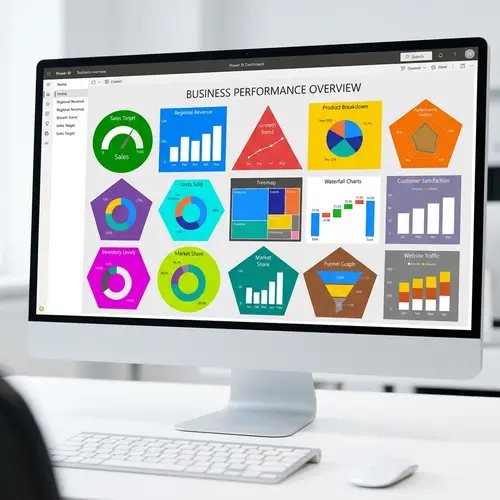 Colorful Shapes Data Visualization | Vibrant Power BI Dashboard