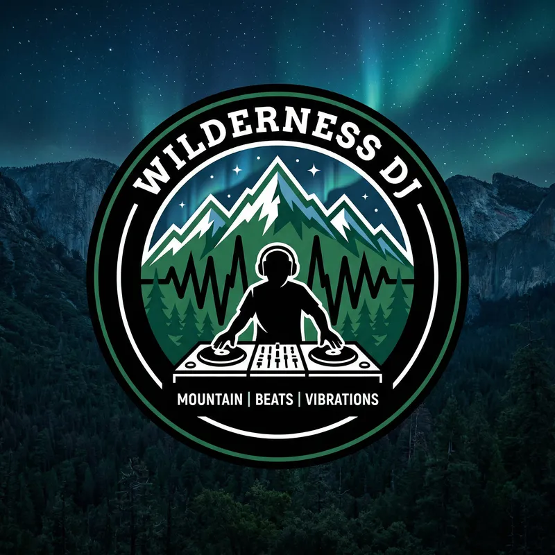 Minimalistic DJ Logo Design for North Wilderness Company | 4K Resolution in Green & Blue Shades