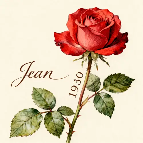 Rose with Name Jean and Year 1930