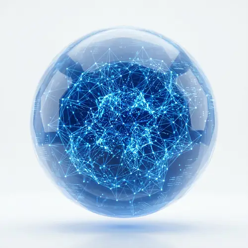 AI Model: Futuristic 3D Rendering of Network in Cobalt Blue