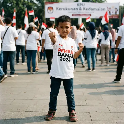 Young Asian Boy Empowering Gesture | Pemilu Damai 2024