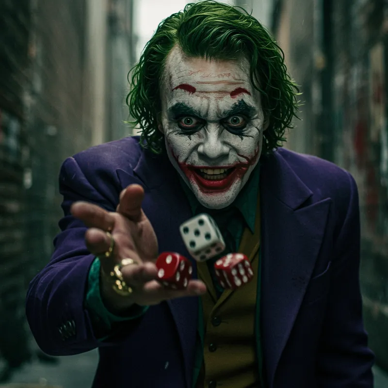 The Joker Shooting Dice - Luck and Chaos