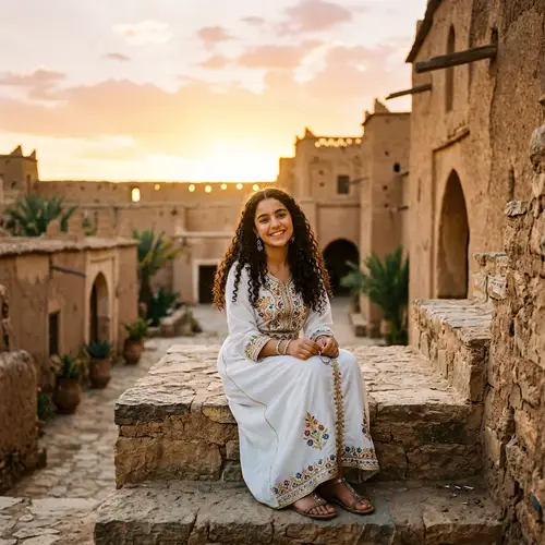 16-Year-Old Algerian Girl in Traditional Dress at Old Kasbah