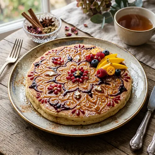 Exquisite Pancake Decorated with Syrups and Fruits | Splendid Delicacy
