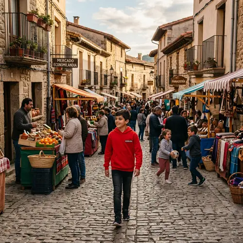 Boy in Red Hoodie Explores Economilandia Town
