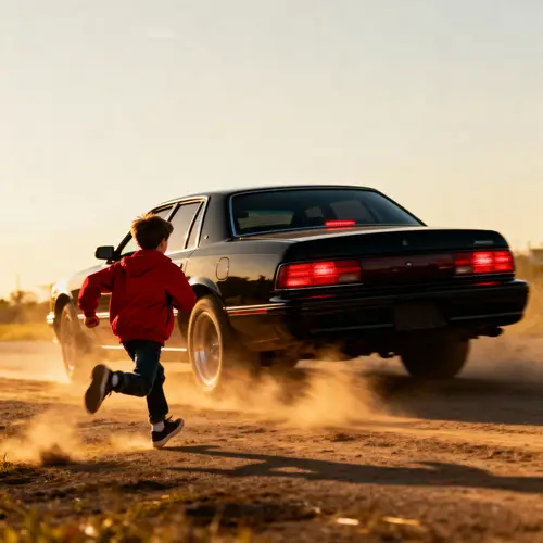 Boy Chases Mafia Car