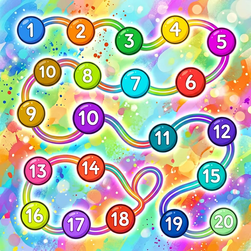 Join Dots 1-20 Color Picture Online | Vibrant Sequential Dots Connected