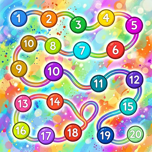 Join Dots 1-20 Color Picture | Vibrant Sequential Dots Connected
